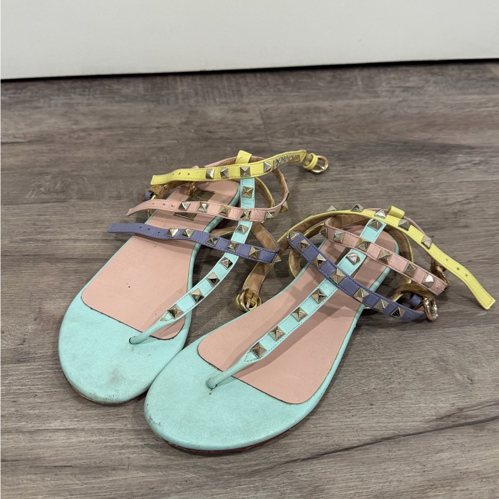 Valentino Garavani Multicolor Rockstud Sandals